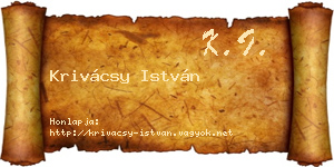 Krivácsy István névjegykártya