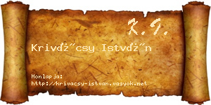 Krivácsy István névjegykártya