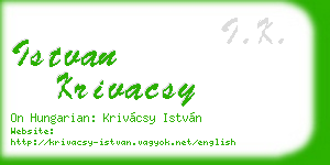 istvan krivacsy business card